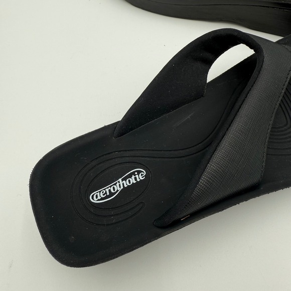 Aerothotic Orthotic Arch Support Slip On Thong Sandals‎ Flip Flops Black 7.5 - Picture 2 of 7